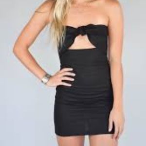 LF Skylar + Madison Black Strapless Tie Dress
